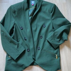 Vince Camuto Forest Green Blazer with Gold Trim size 10